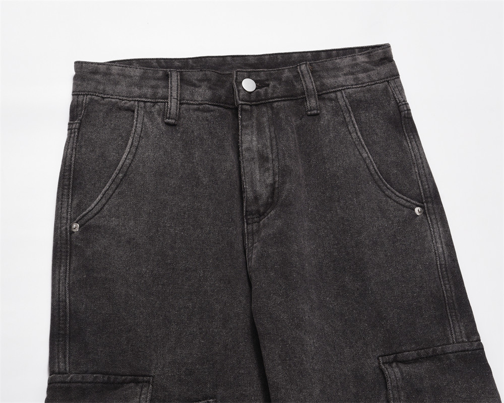 Mechanical Style Pocket Design Straight Jeans - Image 8