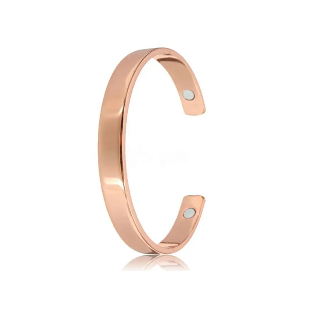 Rose Gold European And American Style Magnetic Open Red Copper Embossed Bracelet