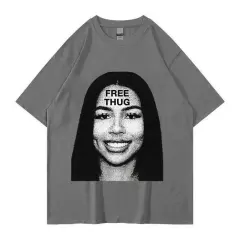 Women's Retro Short Sleeve Top Hip Hop T-shirt - Darkgrey - View 1