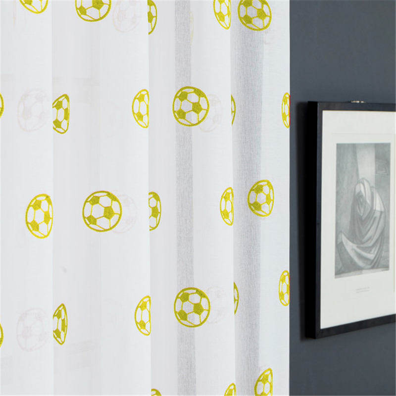 Children's Room Football Embroidered Window Screen - 10