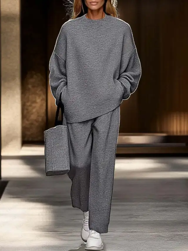 Fashionable Casual Long sleeve Hoodie And Pants Set Dark Gray - Shop at LoveMi