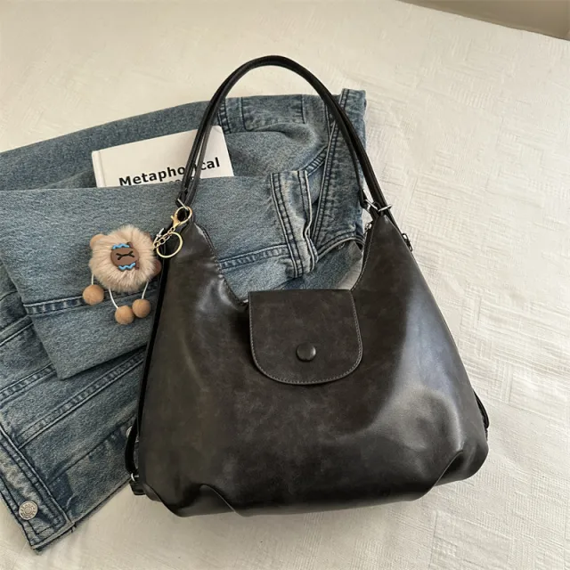 New Large Capacity Commuter Backpack Design Textured One shoulder Bag Black - Shop at LoveMi