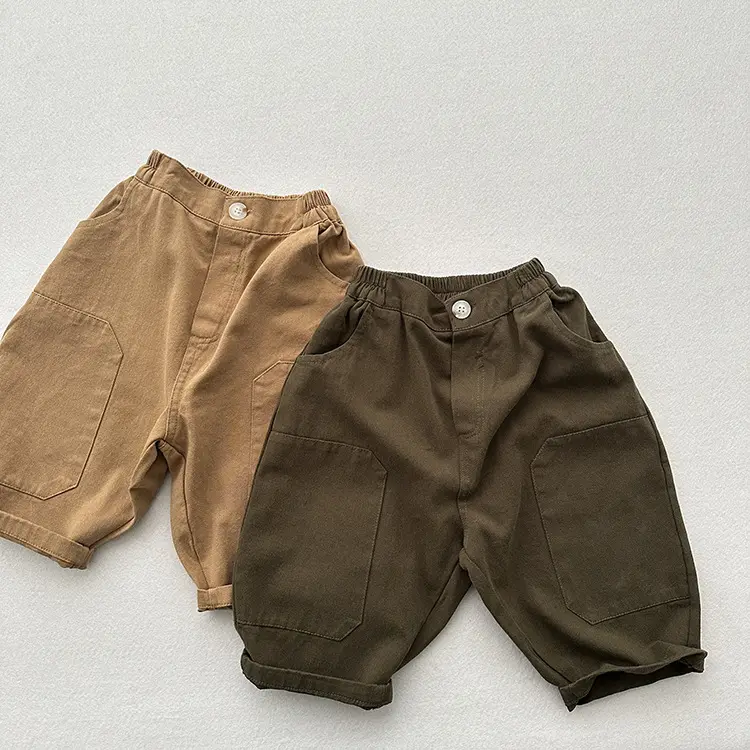 Line Pressing Baggy Pants Washed-out Vintage Patch