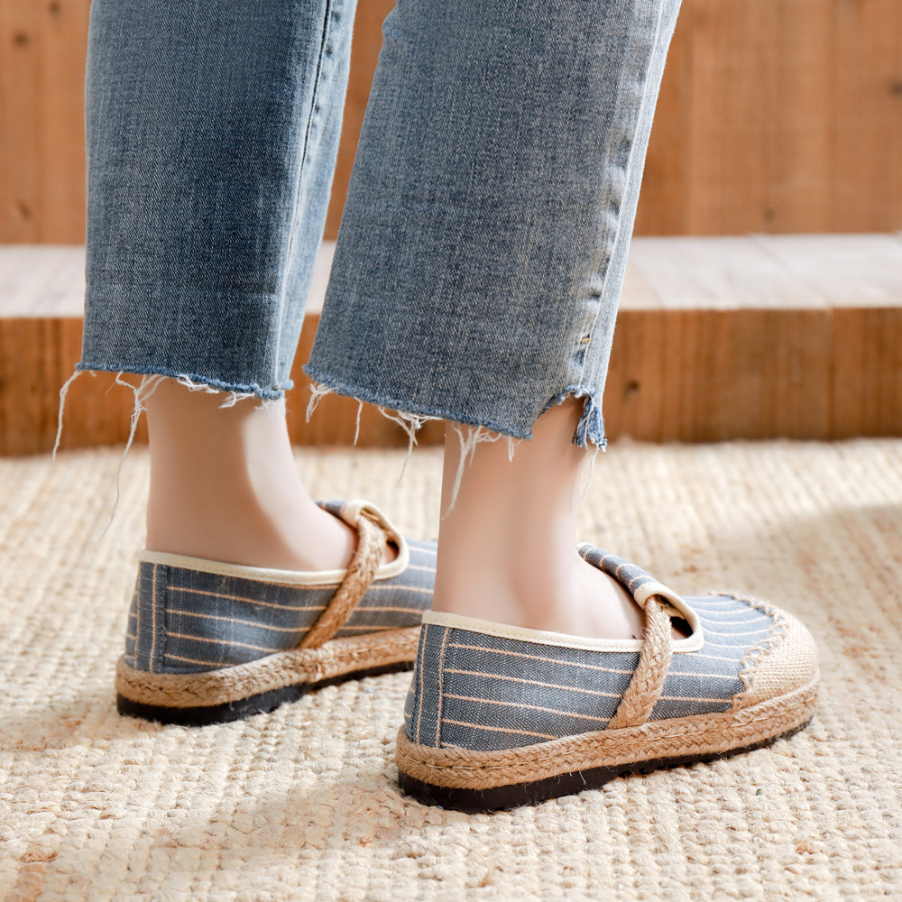 New Linen Shoes Women's Artistic Striped Color Matching — image 4 of 17