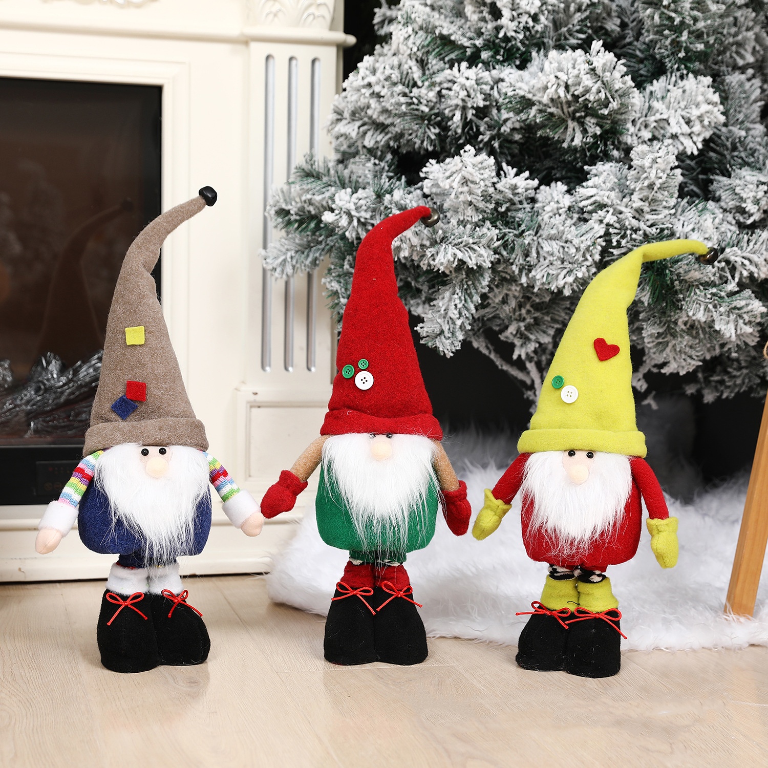 Standing Rudolf Doll Showcase Set Props Christmas Decorations Retractable Faceless Doll Ornaments