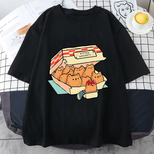 Cute Cat Biscuits Dipping Sauce Print Black - Shop at LoveMi