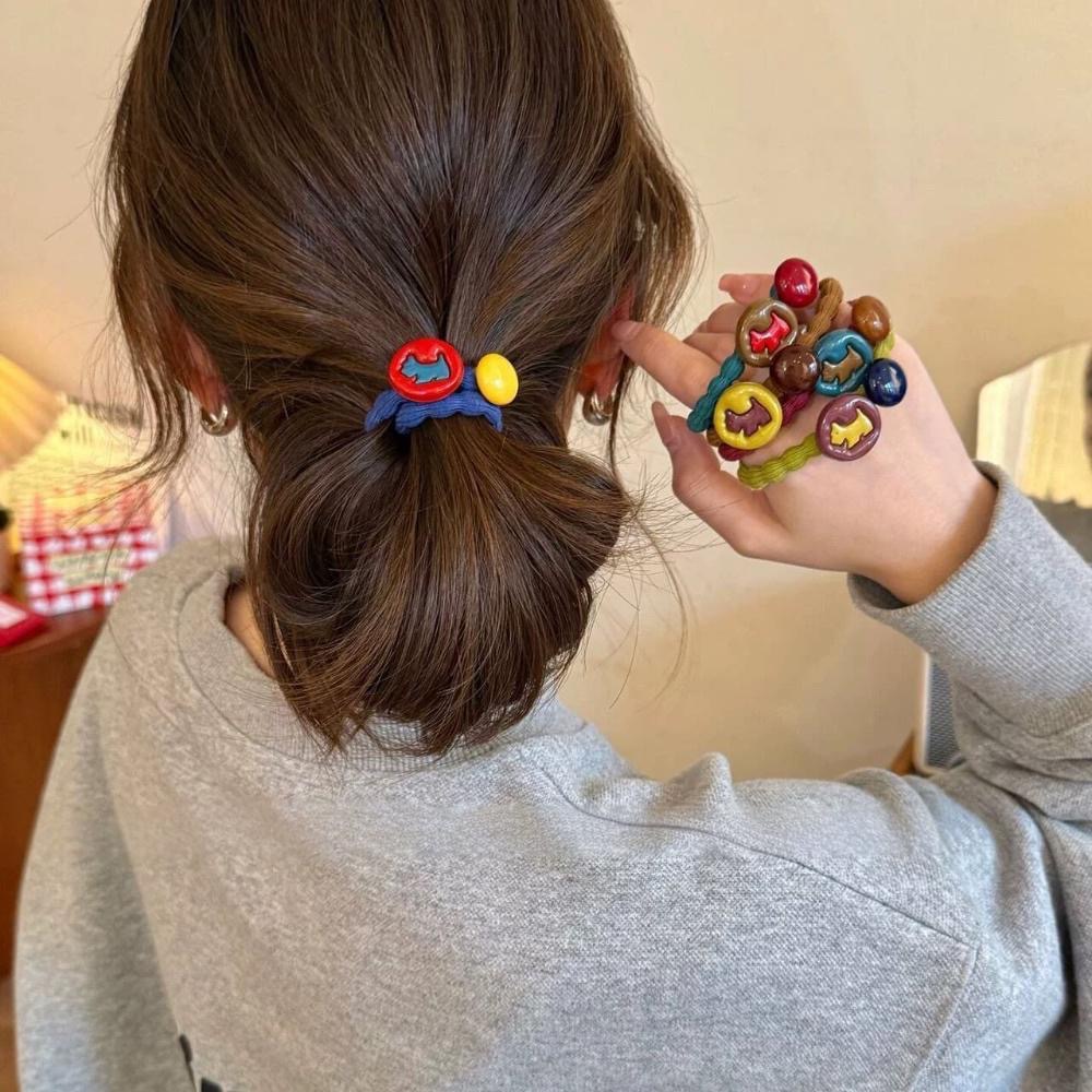 Cute, Color-blocked Dog Hair Ties For Fall And Winterdurable And Stretchy Rubber Bands