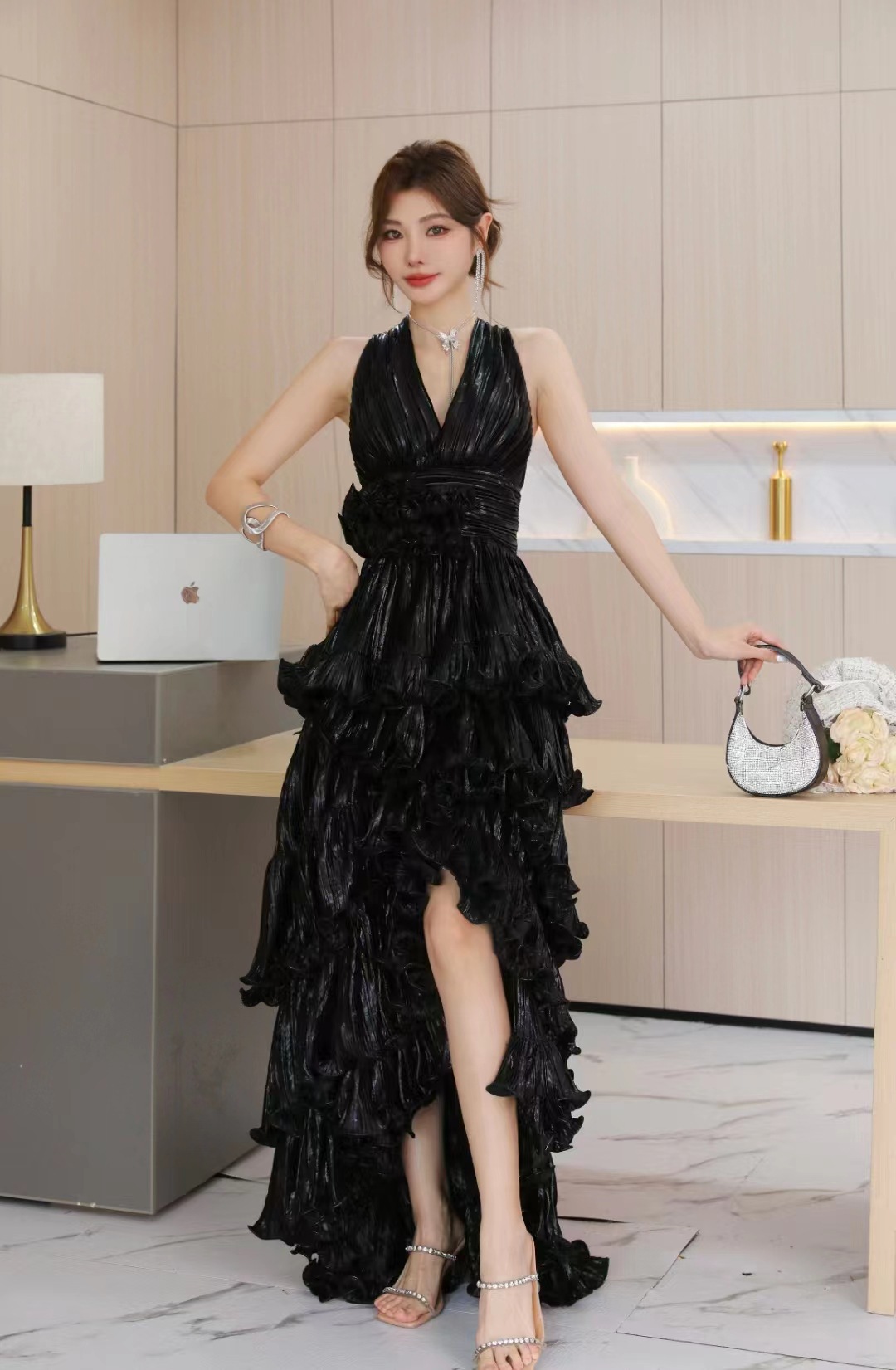 Title 4, Womens Dovetail Ruffled Dress, Fashion Persona...