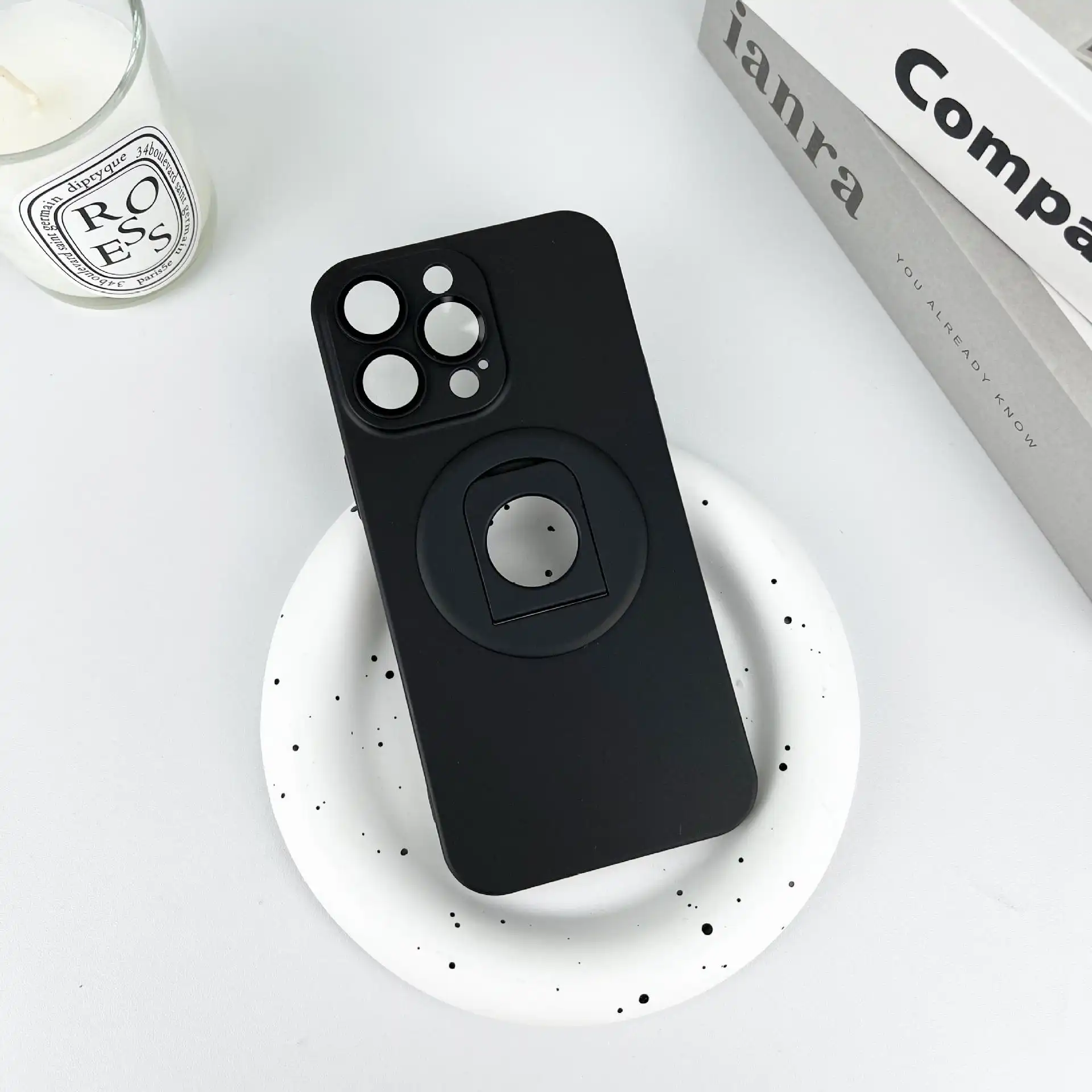 Phone Case Magnetic Invisible 360-degree Rotating Bracket
