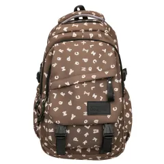 Fashion Casual All Matching Backpack - Brown - View 1