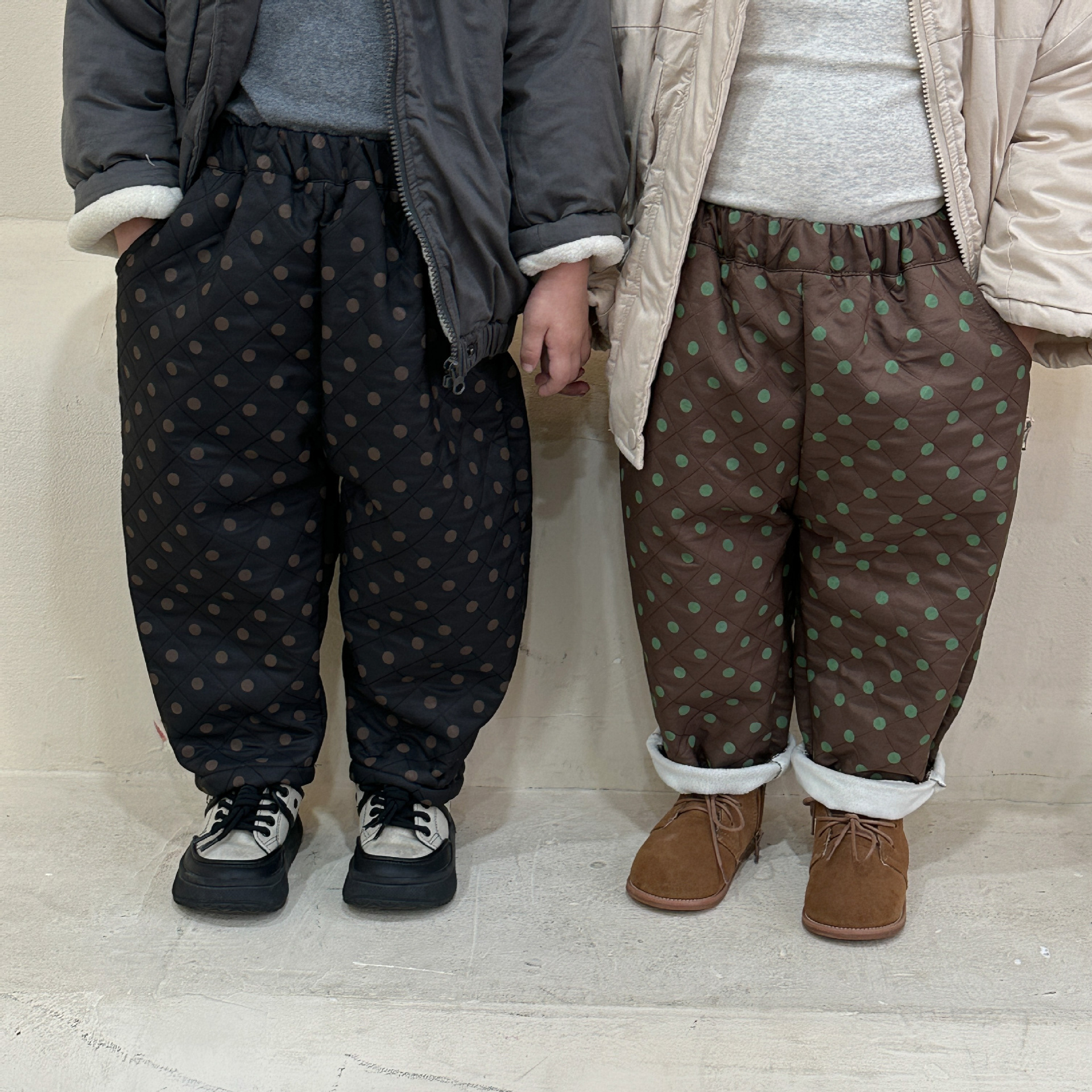 Warm Polka Dot Fleece Pants
