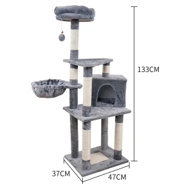 Multi layer Jumping Platform Wooden Cat Toy Chamfer 801 Light Gray - Shop at LoveMi