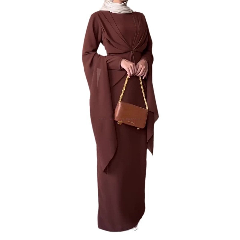 Women's Solid Color Round Neck Dress