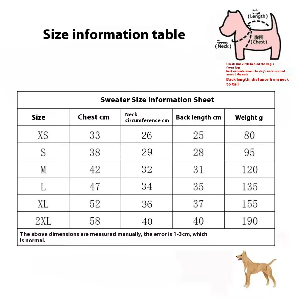 Pet Sweater Autumn And Winter Thick Warm Dog Clothes