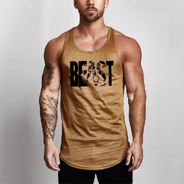 Title 15, Fitness Heren Shirt Slim Fit Vests Mesh Singlet...