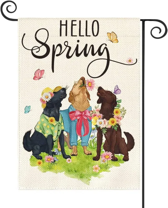 Linen Double sided Flag New Dog Festival Garden Banner 8Style - Shop at LoveMi