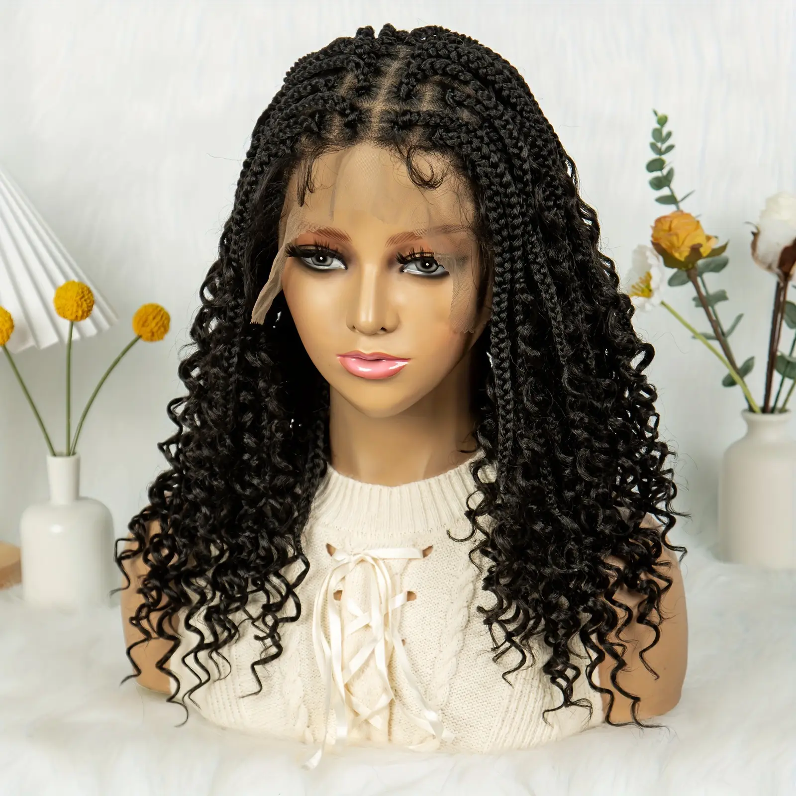 Three-strand Braid Fly Full Lace Synthetic Wigs