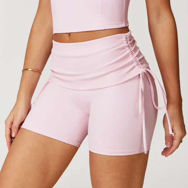 Women's Nude Feel Tight Yoga Shorts Drawstring Water Powder - Shop at LoveMi