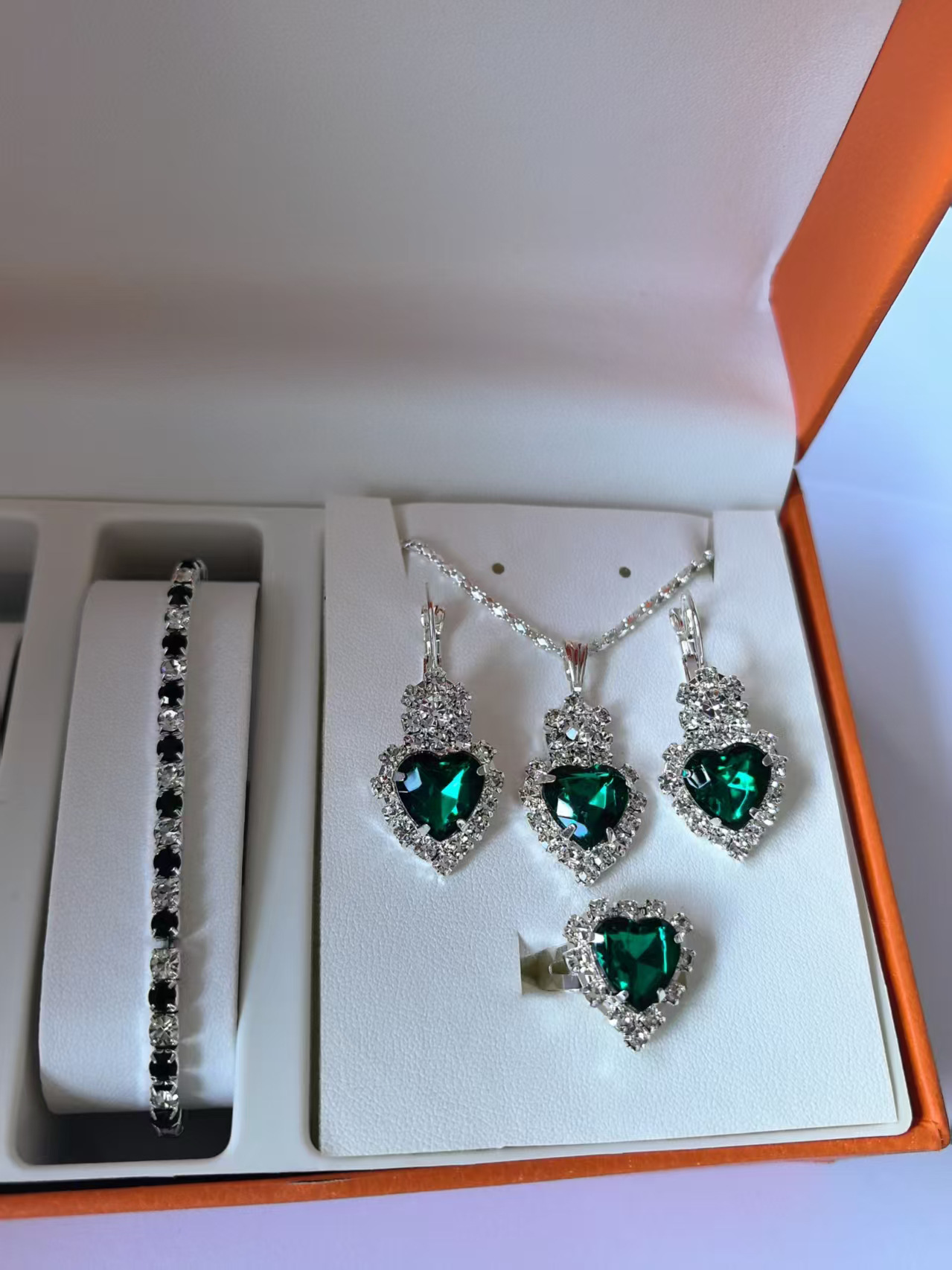 Crystal Necklace, Earring & Ring Set