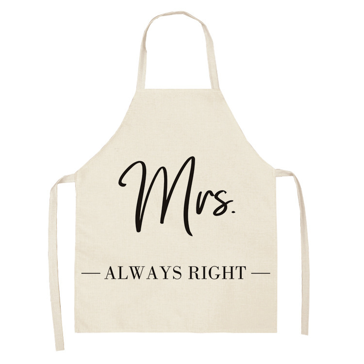 Title 2, Letter Linen Apron Kitchen Stain-resistant Slee...