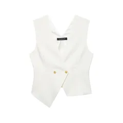Summer V-neck Wear Asymmetric Vest - View 1