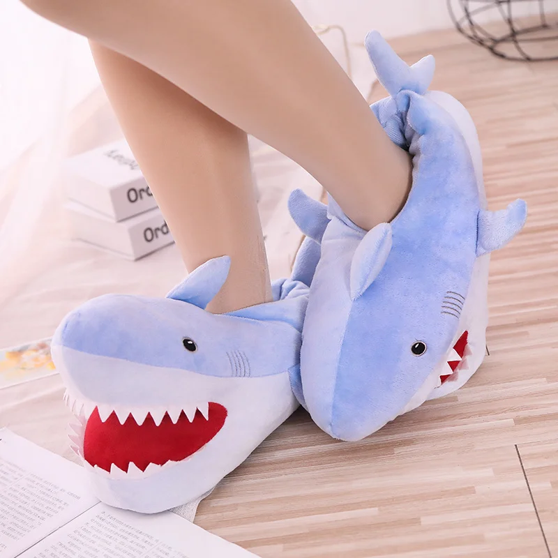 Title 5, Cartoon shark cotton slippers for comfortable h...