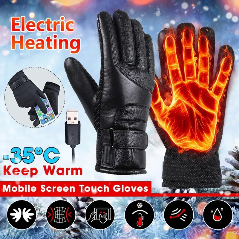 Power Bank Gloves with USB Heating Windproof and Cold-resistant