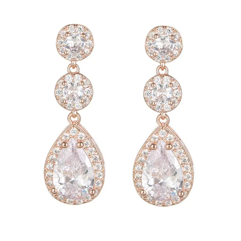 Super Flash AAA Zircon With Diamond Water Drop Earrings