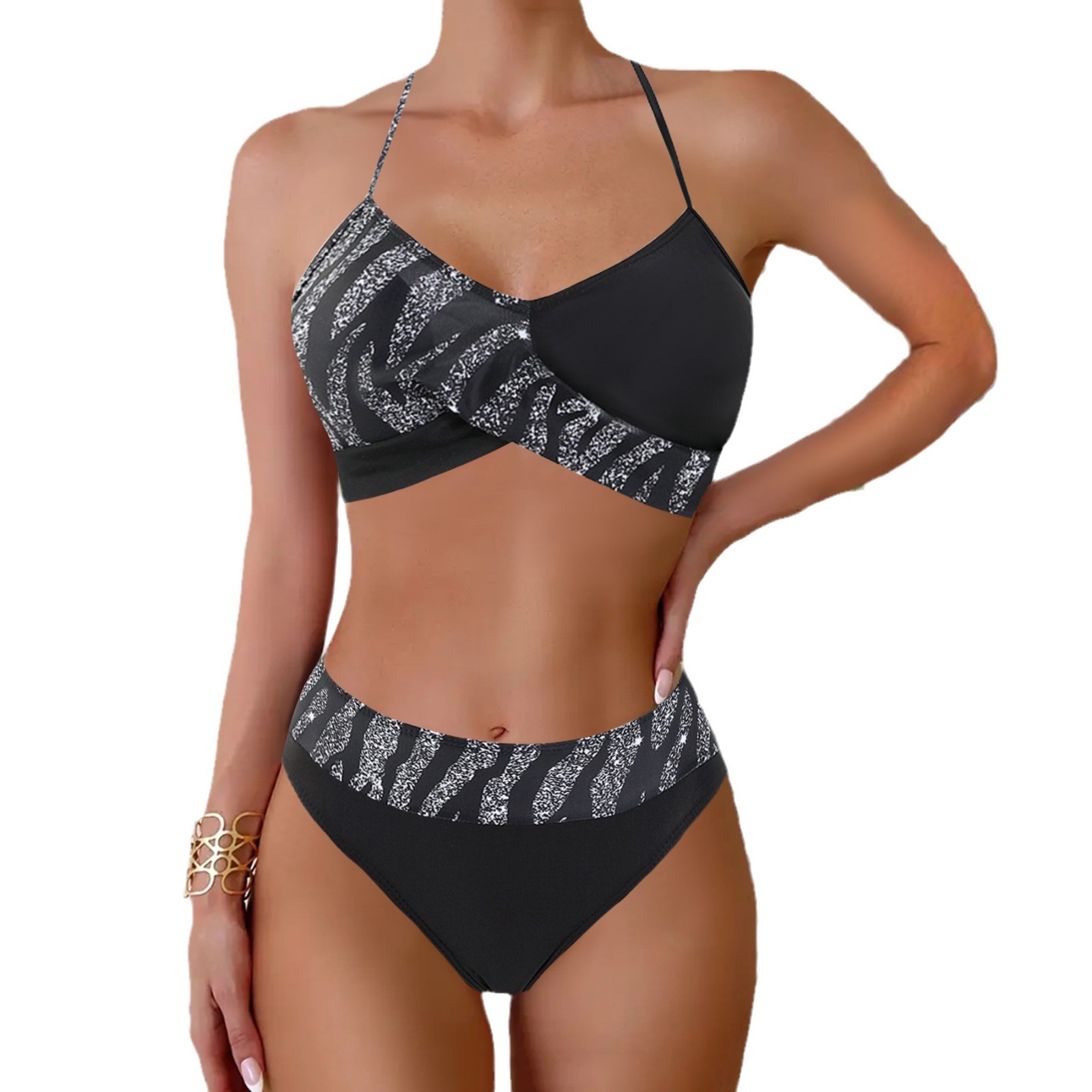 Lace Up Bikini Two-piece Set Swimsuit For Women