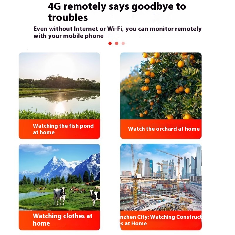 Solar Home Surveillance Camera Dual-screen Outdoor Wifi4g Intelligent Network - Image 4