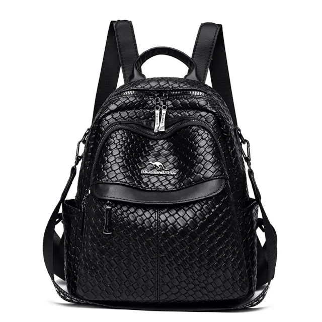 Women's Soft Leather Large Capacity Travel Backpack Black - Shop at LoveMi