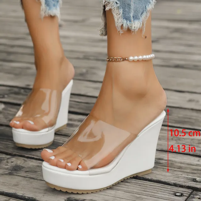 Fashion Wedge European And American Plus Size Sexy Sandals White - Shop at LoveMi