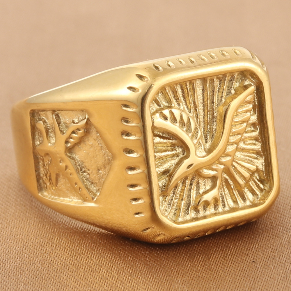 Mens Stainless Steel Eagle Ring