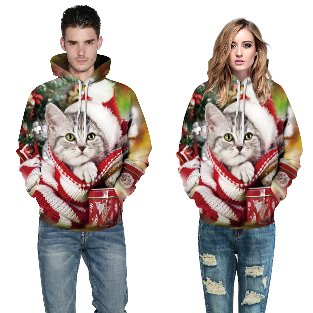 Title 4, Digital printed hooded loose couple sweater