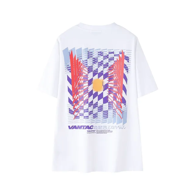 Street Style Irregular Pattern Loose Short Sleeve White - Shop at LoveMi