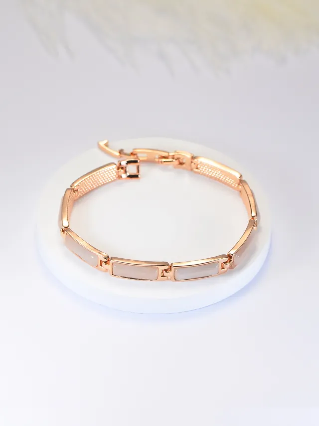 Geometric Rose Gold Opal Bracelet For Women Rose Gold Style - Shop at LoveMi