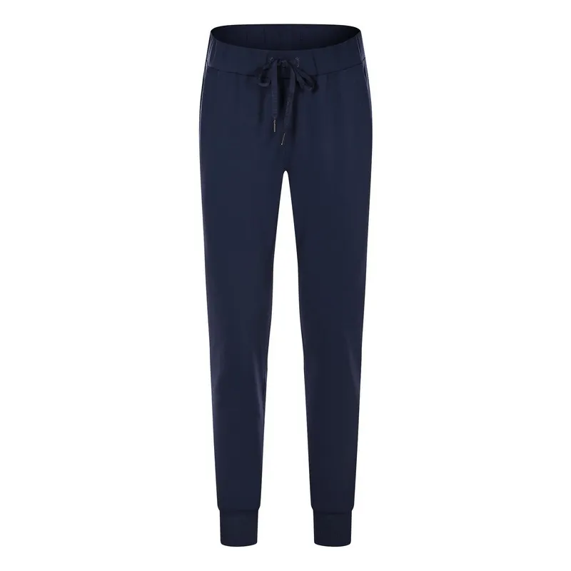 Simple Straight Sports And Leisure Elastic Ankle-tied Cropped Pants - Minglan