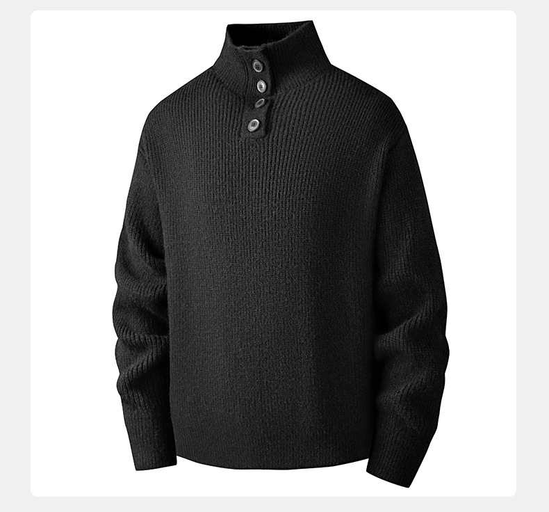 Warmth-Boosting Men’s Turtleneck Loose Knit Sweater - Thickened