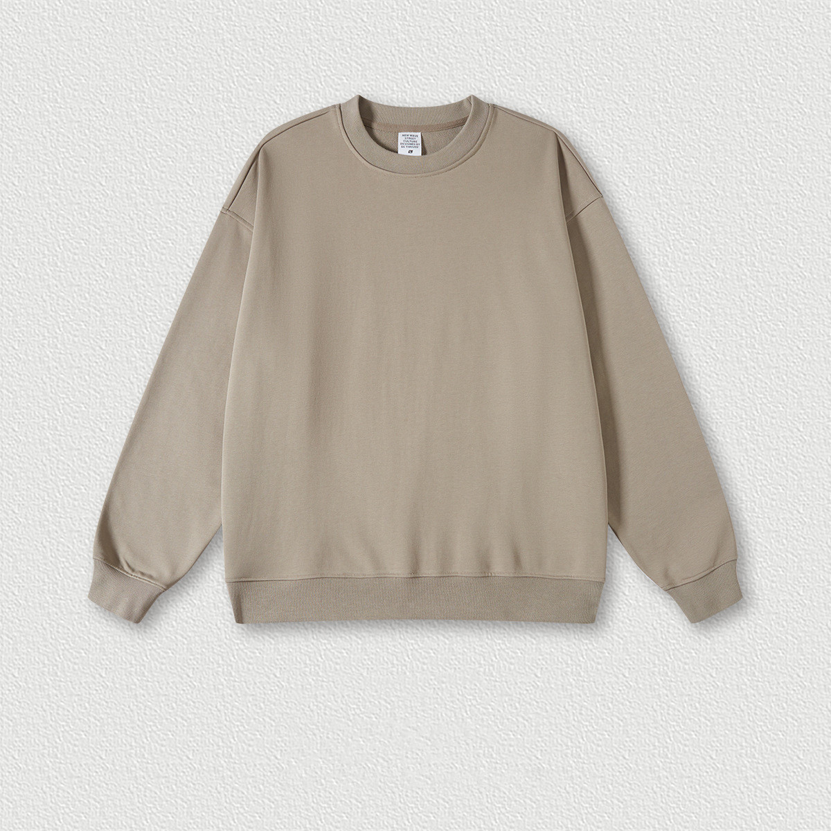 Men's Fashion Loose Solid Color Terry Round Neck Sweater