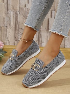 Women's Solid Color Flat Sneakers - Casual Lightweight Walking Shoes For Daily Wear And Comfortable All-match Style