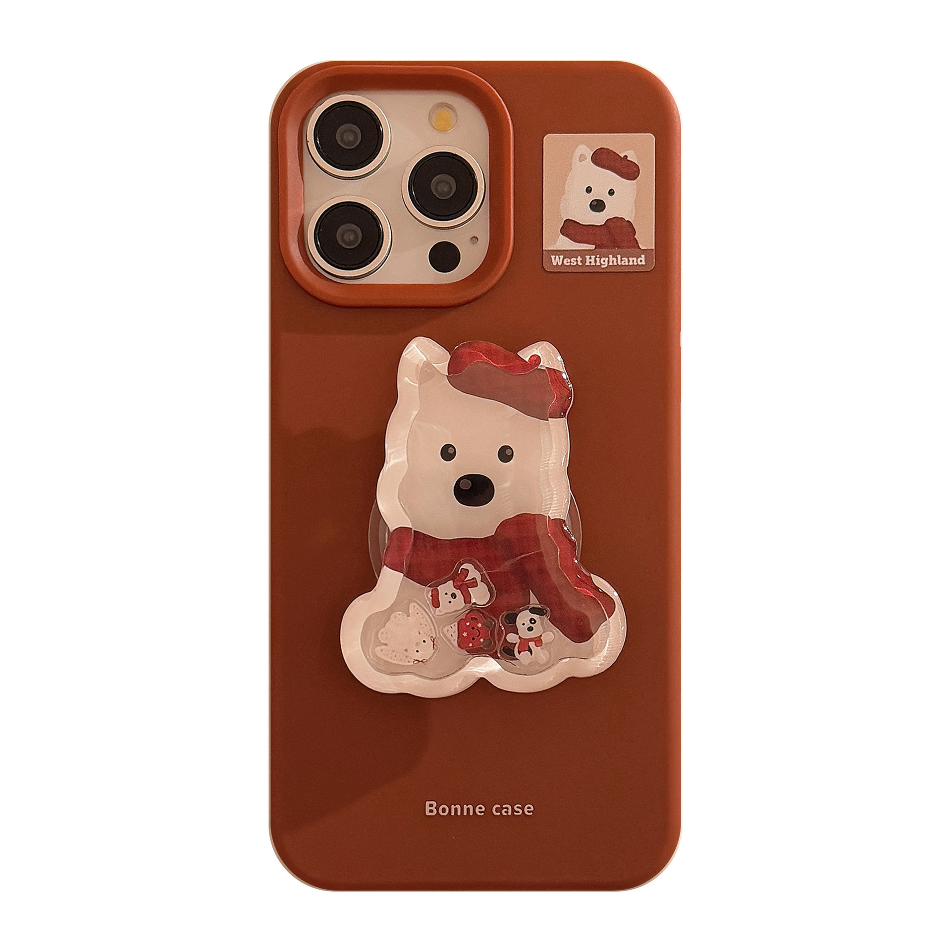 Cartoon Animal Shaker Stand Phone Case In Silicone