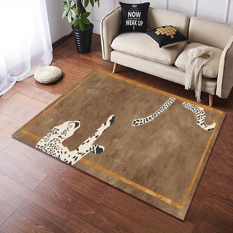 American Retro Leopard Crystal Velvet Carpet