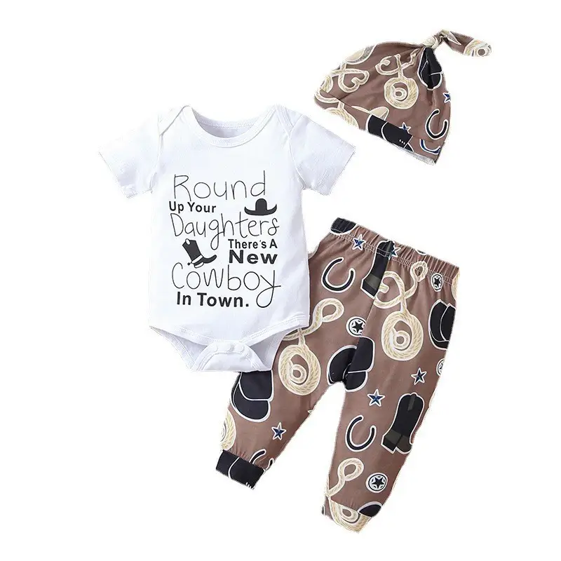 Children's Set Letters Short-sleeved Rompers