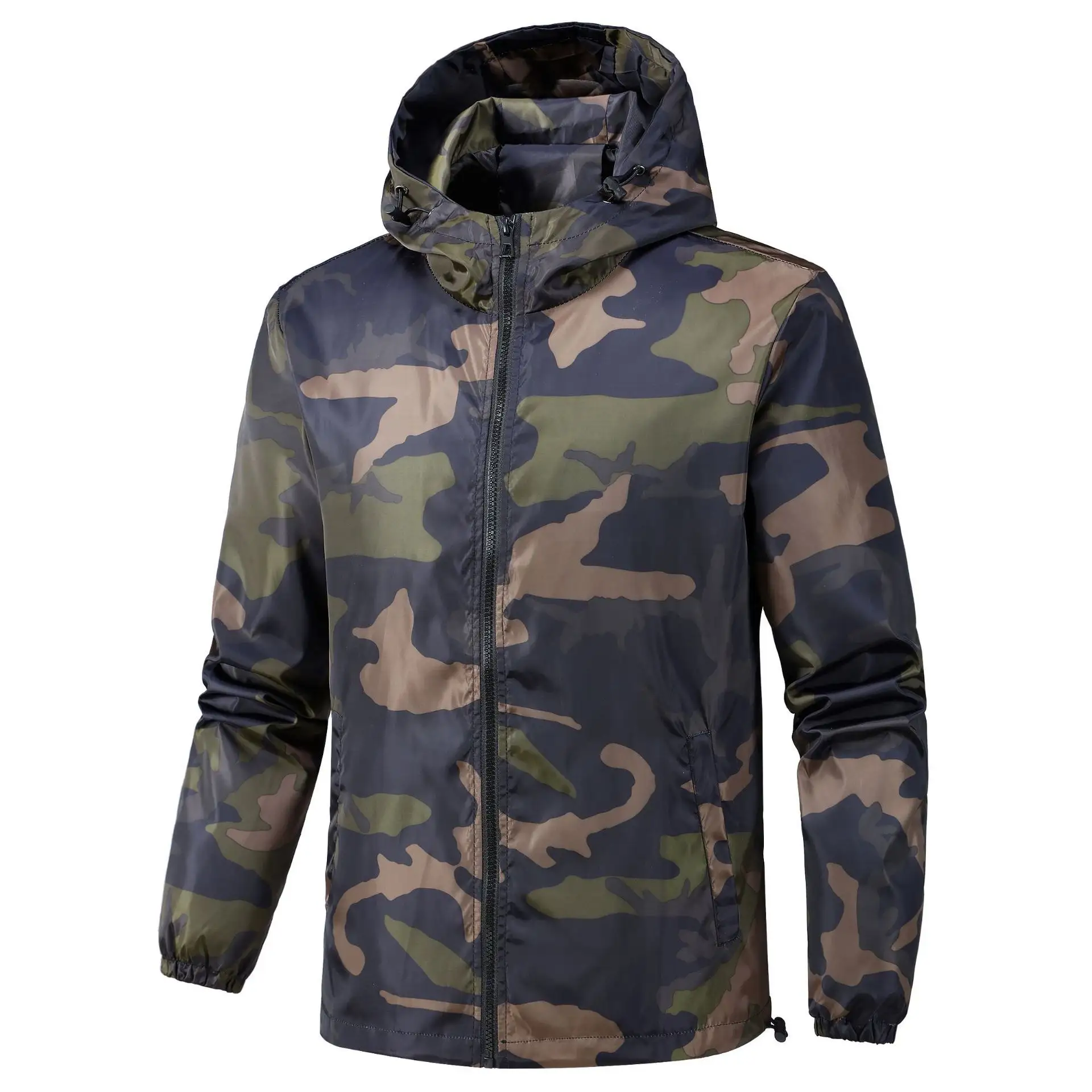 Fashionable Hooded Jacket With Patch Pockets