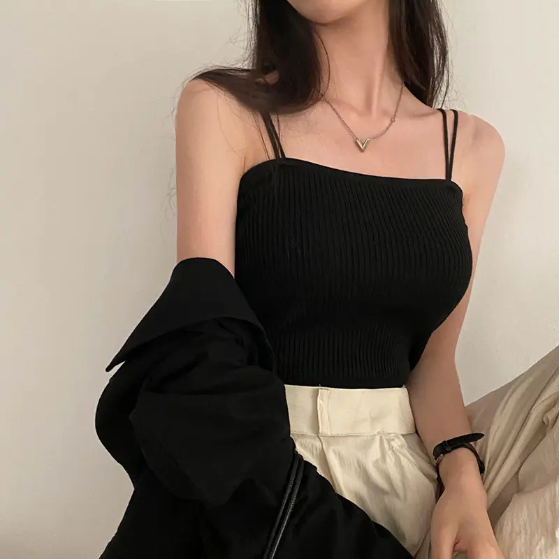 Inner Wear Outer Knitted Vest Top for Women