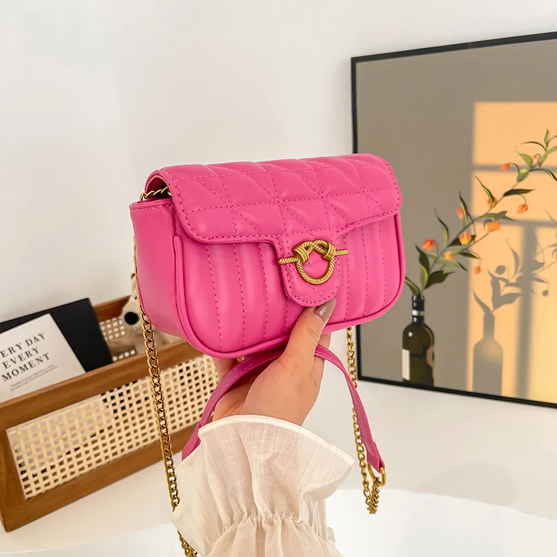 Women's Fashion All-match Chain Messenger Bag - Rose