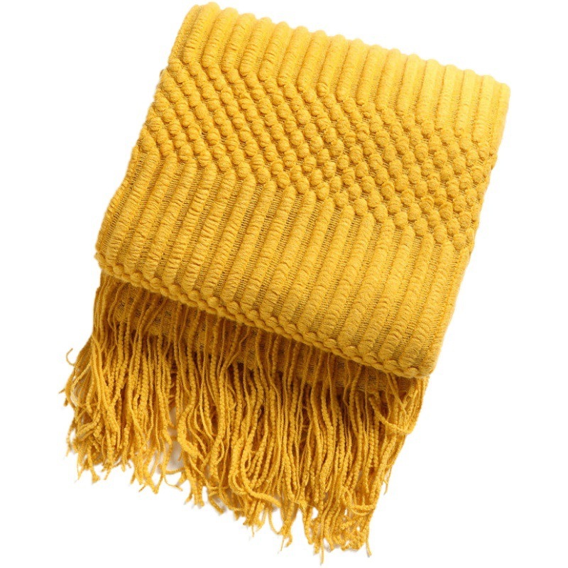 Knitted Throw Blanket with Tassels, picture 2 of 11