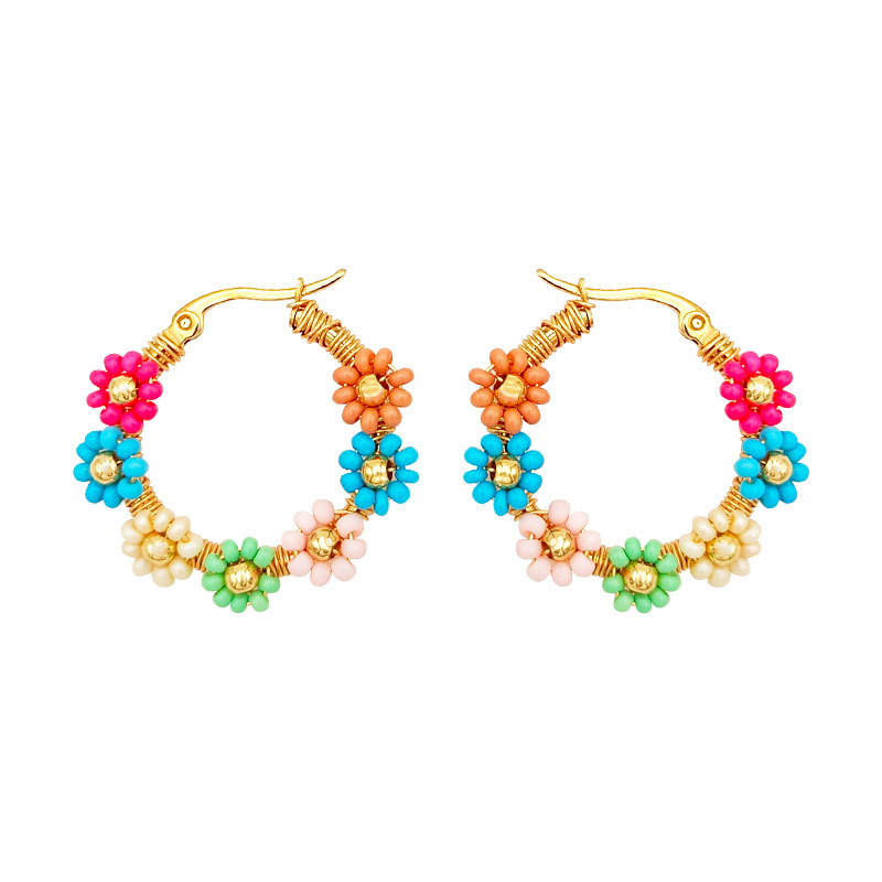 Flower Earrings European And American High-grade Light Luxury