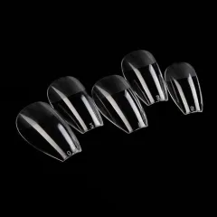 Transparent Seamless Square Long Ballet Frosted Fake Nails - 19 Ballet Half Sand - View 1