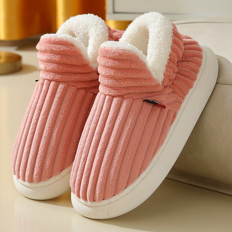 Men Winter New Women Cotton Slippers Outdoor Fashion Couple Slippers Warm Indoor - Picture 16 of 17